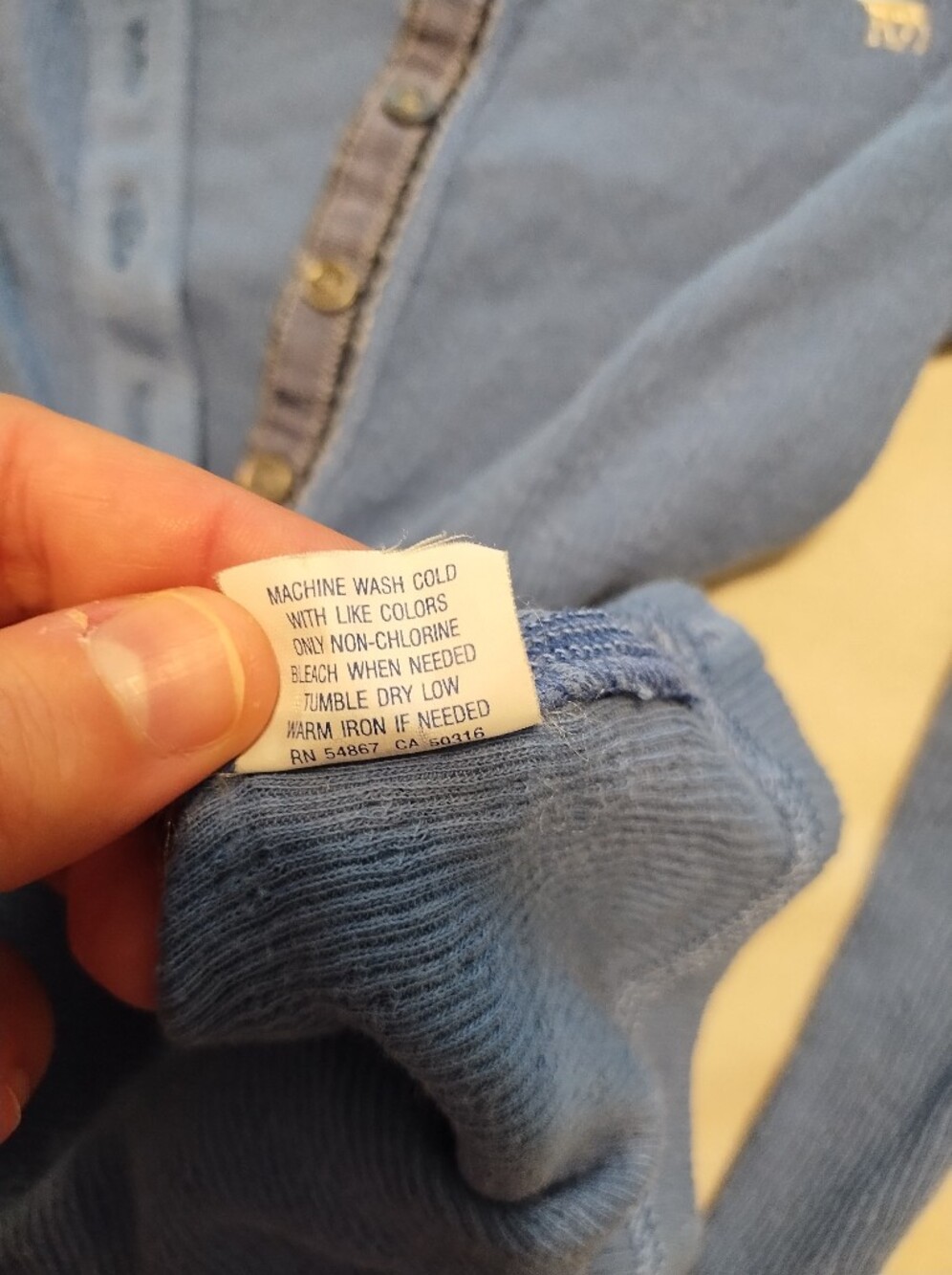 Abercrombie & Fitch Light Blue Long Sleeve Henley Top - Picture 8 of 11
